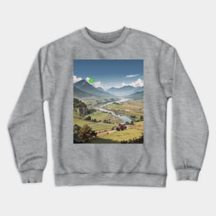 Mountain Field Farm - Aerial Landscape Crewneck Sweatshirt